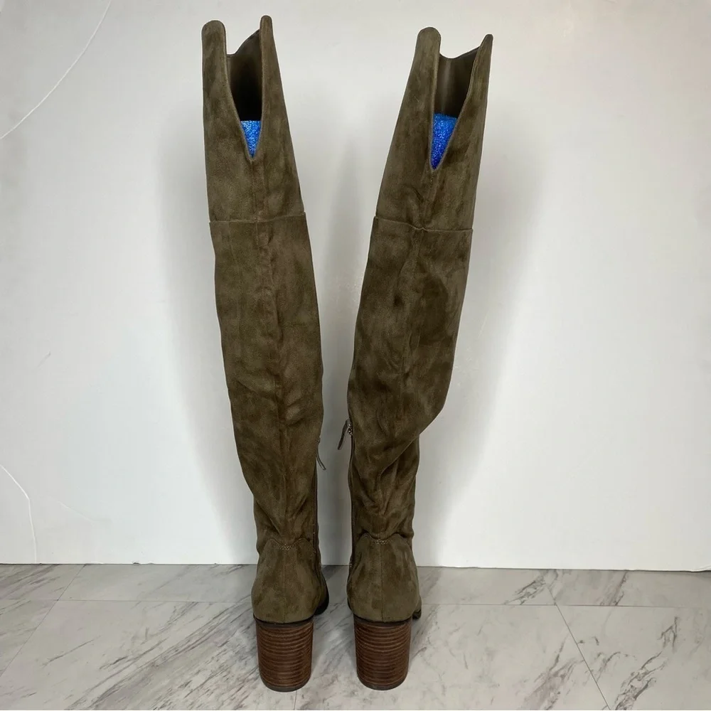 BP Luke Gray / Green Faux Suede Over The Knee Boot 8 1/2